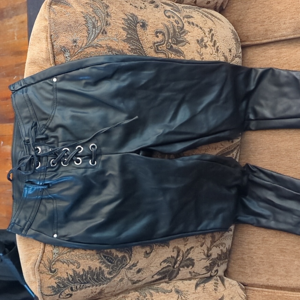 New With Tags! Stylish Fake Leather Leggings
